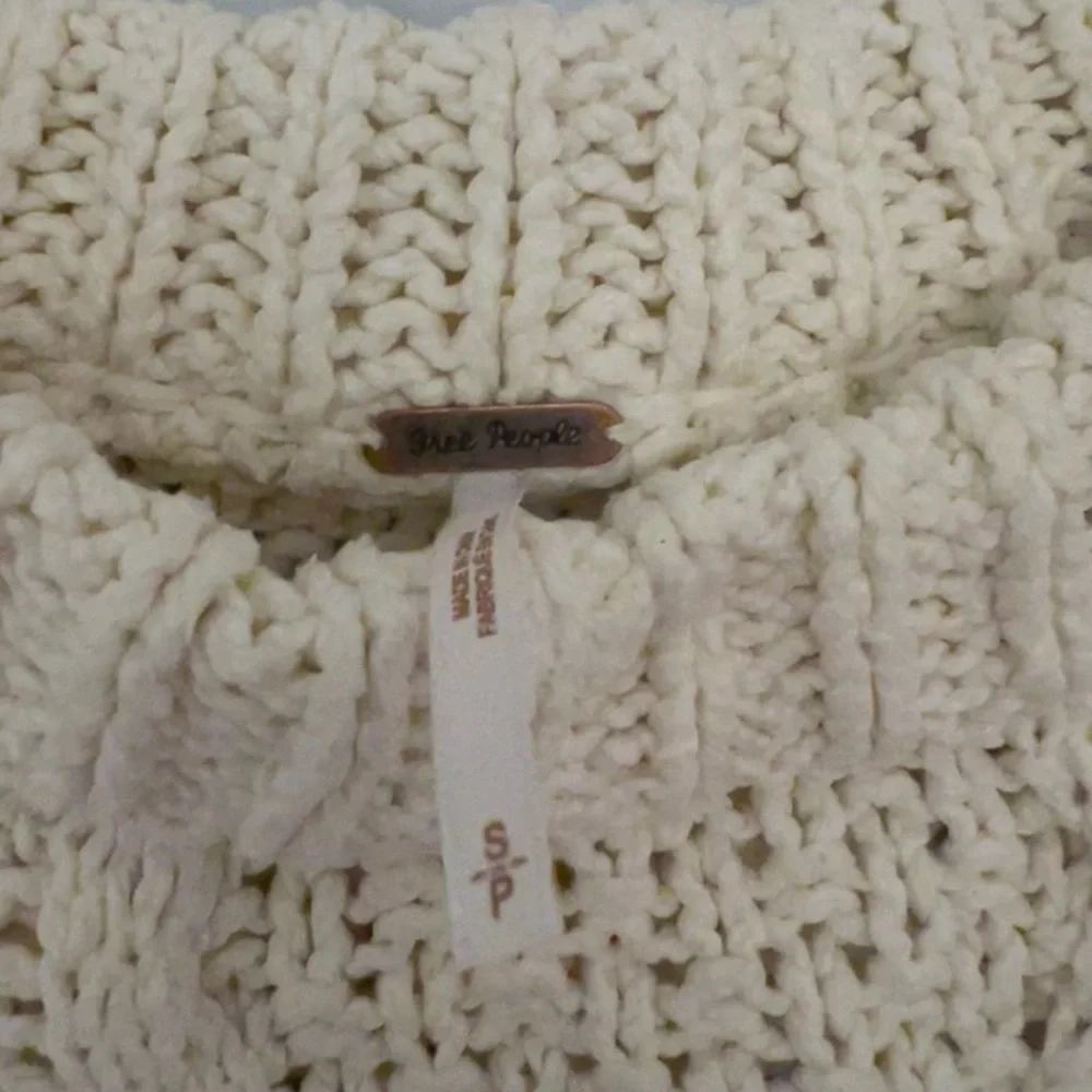 Free People Cutting Edge Cable Pullover in Ivory Size Small - Picture 10 of 16